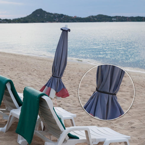 Black Reusable Outdoor Umbrella Strap, 10 Pack, 8 x 1 Inches...