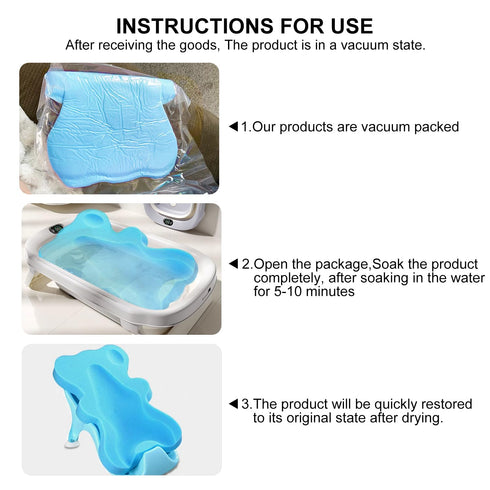 HALLO Soft Infant Bath Sponge Skid Proof Baby Bath Mat Newborn Odor Free (Blue)...