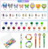 254 Pieces Beads for Pens - 16MM Acrylic Loose Beads Bulk Set - Beads Kit for Crafts - Fit for Jewelry Making, Bracelets, Beadable Pens, and Focal...