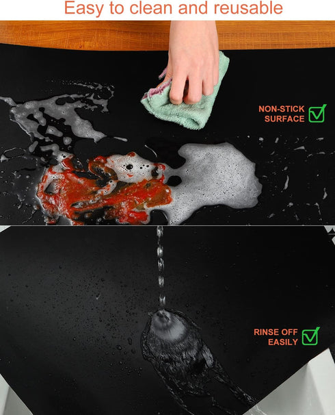 Oven Liner, Oven Liners for Bottom of Electric Oven, Oven Mat, 15.75" X 23.62", Easy to Clean Nonstick Reusable, 2 Pack...