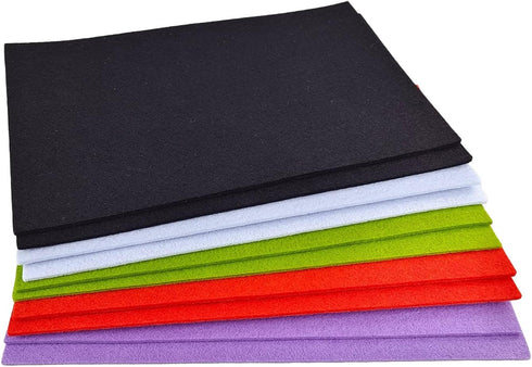 Jtnohx Felt, 3mm Thick Felt Sheets, 8"x12" Felt Fabric for Crafts, 10 Pcs Hard Stiff Color Felt for Sewing Holiday & DIY?Halloween Colors Series?...