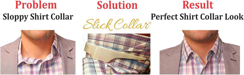 Slick Collar Shirt Collar Support System set with 3 adjustable, 10 premium Collar Stays & a Durable tin Travel EDC Box in White...