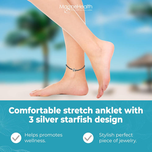 Starfish Anklet Magnetic Jewelry for Men and Women, Summer Beach Accessory, Premium Quality Magnets, Magnetic Anklet, Unisex Gift for Teens and Ad...