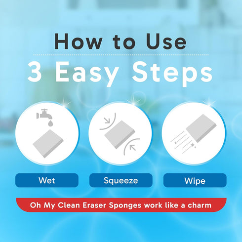 (40 Pack) Extra Large Eraser Sponge - Extra Thick, Long Lasting, Premium Melamine Sponges in Bulk - Multi Surface Power Scrubber Foam Cleaning Pad...