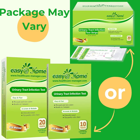 Easy@Home Urine Tract Infection Test: UTI Test Strips Individual Pouch for Women and Men Detects Leukocytes Nitrites - 2 in 1 Accurate Urinary Tes...