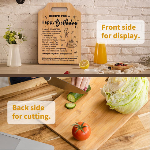 Birthday Gifts for Women, Unique Recipe for A Happy Birthday Cutting Board, Women Birthday Gift Ideas, Womens Birthday Gifts for Her Mom Sister Wi...