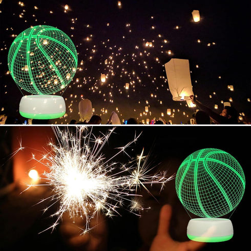 Basketball 3D Illusion Lamp 3D Visual Optical Night Light Decors Smart Touch Flashing Bedroom Table Decoration Christmas Birthday Gifts for Boys M...