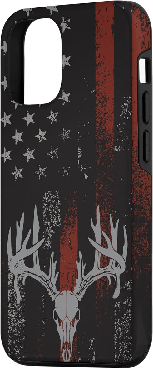 iPhone 12/12 Pro American Flag Whitetail Deer Buck Hunting USA FLAG Hunter Case...