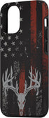 iPhone 12/12 Pro American Flag Whitetail Deer Buck Hunting USA FLAG Hunter Case...