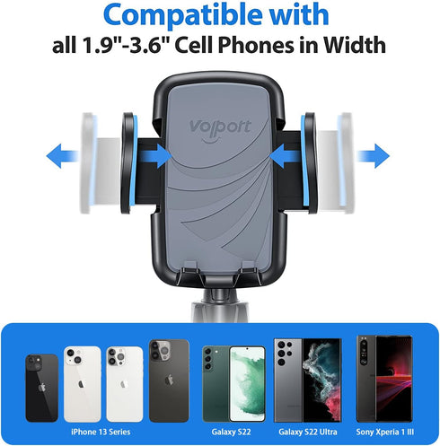 volport Cup Holder Phone Mount for Car, Adjustable Long Neck Gooseneck 360 Degree Rotation Universal Cell Phone Long Arm Cupholder Mount for iPhon...