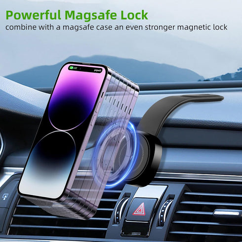 for Magsafe Car Charger Mount, Wireless Car Charger Mount with Magnetic for iPhone 15 14 13 12, 15W Car Wireless Charger with Bendable Memory Tita...