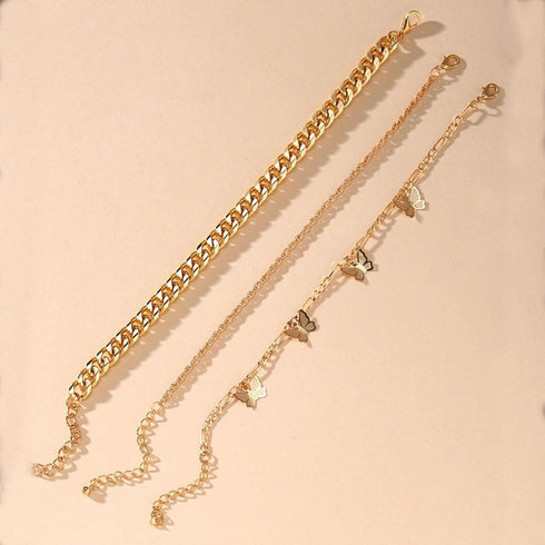 Chunky Ankle Bracelets for Women Large Ankle Bracelets for Women Plus Size Silver Anklet Cuban Chain Anklets Set Layered Anklet for Women Gold Jew...