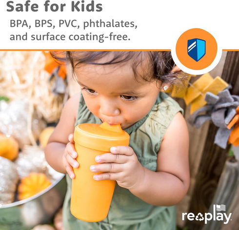Re-Play Sippy Cups for Toddlers - 10 Oz. Reusable Spill Proof Cups for Kids, Dishwasher/Microwave Safe - Made in USA - Set of 4-3.13" x 6.25" - Ci...