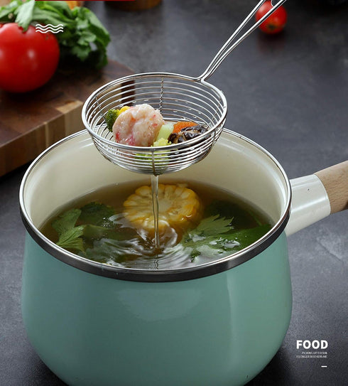 3pcs Small Round Hot Pot Strainer - Stainless Steel Asian Shabu Shabu Spider Skimmer Spoon Set, Mesh Slotted Scoops Soup Ladle...