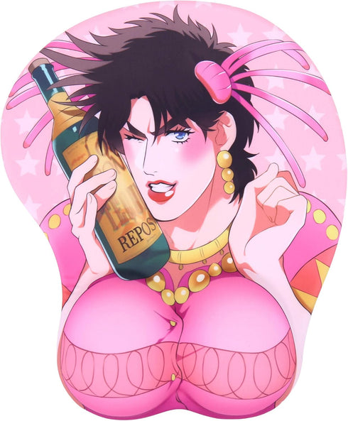 Joseph Joestar Pink Anime 3D Mouse Pad with Soft Wrist Rest Gaming 3D Mousepads 2Way Skin (MP-Joestar P)...
