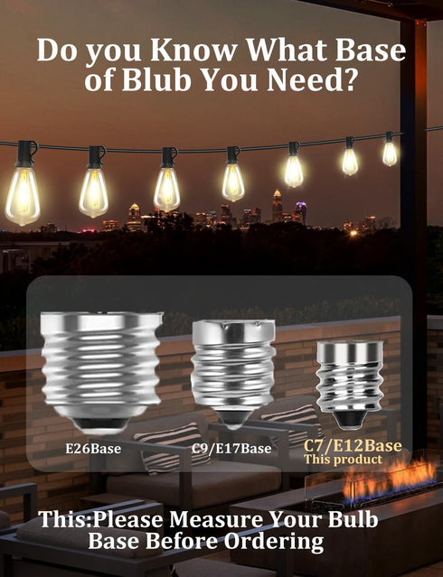SUNSGNE 25Pack LED String Light Bulbs, ST38 Shatterproof Replacement Bulbs for Outdoor String Lights, 0.6Watt Equvanlent to 5Watt Incandescant Bul...
