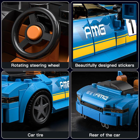 Mould King Speed Champion AMG GTC Car Building Toys with Display Case, 27045 Model Car Kits Building Blocks, Race Car Building Sets, Super Car Mod...