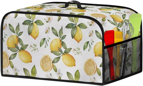 Crock for Pot Cover 6-8 qt Yellow Lemon Slow Cooker Dust Cover with Pocket for Accessories Keep Slow Cooker Free From Dust...