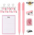 EooUooIP Desk Accessories Binding Set,Practical and Beautiful Pink Office Supplies Set,Stapler Hole Puncher Paper Clips and Ballpoint Pen for Offi...