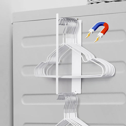 Magnetic Hanger Organizer Stacker,Clothes Hanger Storage Rack,Hanger Holder for Closet Laundry Room Washing Machine,White...