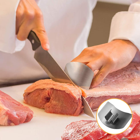 1PCS Stainless Steel Onion Holder Slicer, 2PCS Finger Guard, Holder Slicer for Vegetables, Tomato, Lemon, Meat...