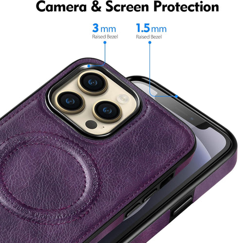 for iPhone 14 Pro Max case Compatible with Magsafe Charging Support Wireless,for Women Men,iPhone 14 Pro Max Phone case Slim Non-Slip Luxury PU Le...