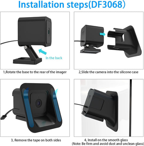 HOLACA Window Mount for Wyze Cam v3, 20 Degrees Tilt (Up/Down/Left/Right) Strong Adhesive Flexible Mounting Bracket for Wyze Cam v3 Holder (Black)...