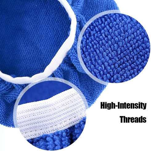 Glarks 5Pcs 9-10 Inch Car Polisher Pad Bonnet Soft Microfiber Polishing Bonnet Buffing Pad Cover for 9" and 10" Car Polisher...