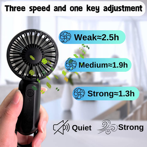 Handheld Fan-Mountaineering Portable Mini USB Fan,Hangable Portable Folding Pocket Fan with Power Bank-Rechargeable Battery Operated Fan,Suitable ...