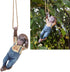 Swinging Monkey Outdoor Statue Ornament, Tree Hanging Sculpture Animal Figurines for Garden Lawn Patio Yard Porch Christmas Decoration...