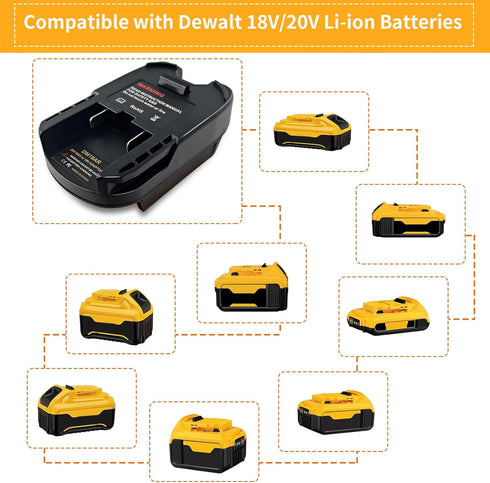 DM18AR Battery Adapter Convert for Milwaukee 18V M18 Batteries to for Ridgid AEG Cordless Tools, Also for Dewalt 20V Li-ion Max XR Battery to Ridg...