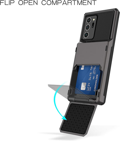 Asuwish Phone Case for Samsung Galaxy Note 20 5G with Tempered Glass Screen Protector and Credit Card Holder Slot Hybrid Protective Cell Rugged Co...