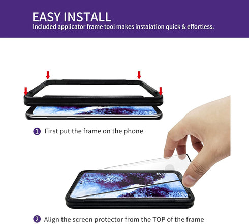 AACL Screen Protector for Samsung Galaxy S21 Ultra 5G,6.8 Inch,Curved Tempered Glass,Compatible with Ultrasonic Fingerprint Scanner,2 Pack,Black.....