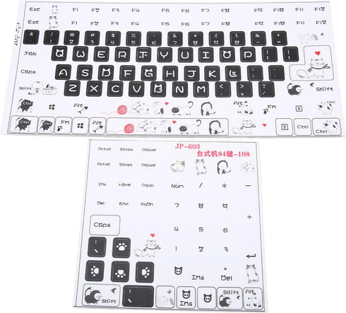 Hilitand Universal Desktop Computer Keyboard Sticker for 84 to 108 Key Keyboard,JP-603 PVC Frosted DIY Mechanical Keyboard Sticker,Gaming Keyboard...