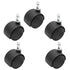 5pcs 1.5 Inch Swivel Caster Wheels, M8 Circlip Stem Caster Wheels, Heavy Duty Casters, Black Nylon Wheels Replacement for Furniture, Table, Cabine...