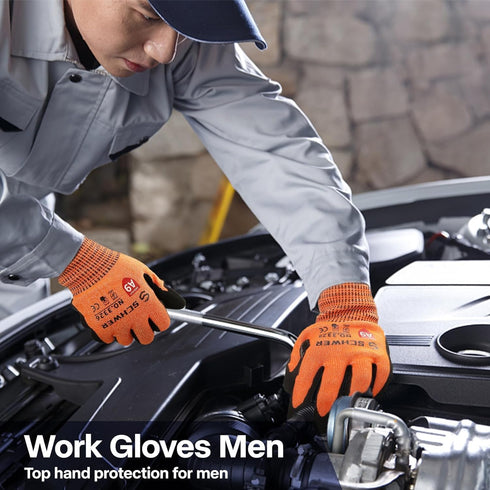 Schwer ProGuard Highest Level Cut Resistant Work Gloves PR3326 for Extreme Protection?ANSI A9 Cut Gloves with Reinforced Thumb, Non Slip, Breathab...
