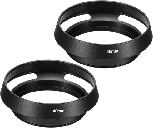 PATIKIL 49mm Lens Hood, 2Pcs Standard Vented Matte Surface Anti-reflective Inside Hollow Lens Hood for Universal Camera Lens, Black for Nikon, for...