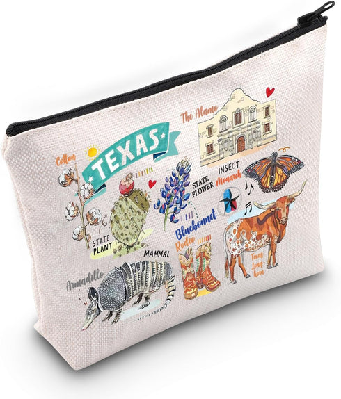 Texas State Souvenirs Gift Texas Makeup Bag Texas Home Cosmetic Bag Texas Tourism Gift Texas Vacation Gift (Texas M)...