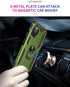 Military Grade Drop Tested Phone Case with Ring Holder Kickstand for Samsung Galaxy A03S, Olive Green...