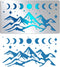 BENECREAT Moon Phase Mountain Stainless Steel Stencils, 7x4 inch Sun Reusable Painting Template for Painting, Wood Burning, Journaling...