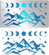 BENECREAT Moon Phase Mountain Stainless Steel Stencils, 7x4 inch Sun Reusable Painting Template for Painting, Wood Burning, Journaling...