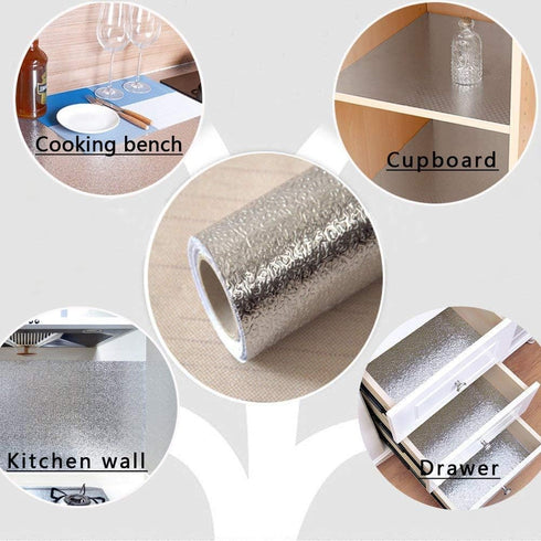 Kitchen Backsplash Sticker,Aluminum Foil Orange Peel Texture Wall Paper, Waterproof Removable High Temperature Resistant DIY Wallpaper,Kitchen Wal...
