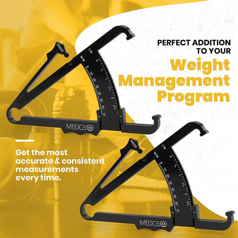 Skinfold Body Fat Caliper - Skin Fold Body Fat Analyzer and Handheld BMI Measurement Tool Skinfold Caliper Device Measures Body Fat for Men and Wo...