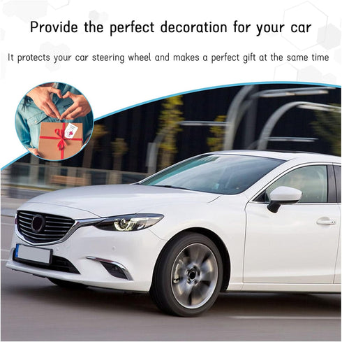 Fuzzy Car Steering Wheel Cover, 15 Inch Elastic Soft Steering Wheel Protector, Anti-Slip Fluffy Car Wheel Covers, Universal Vehicle Warm Winter Ac...