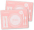 AllSpice 18" x 13" Kids Table Setting Placemats 2-Pack Montessori Style, Silicone (Tea Party)...