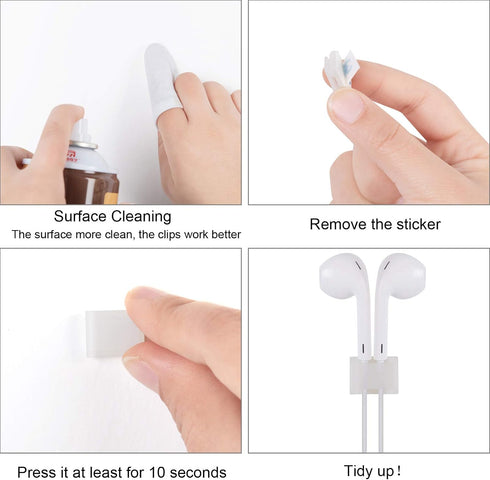 Cable Tidy Management Self Adhesive Cable Clips,100Pack Clamps Fix Led Light Clips (for 10mm(3/8") Wide Strip Light)...