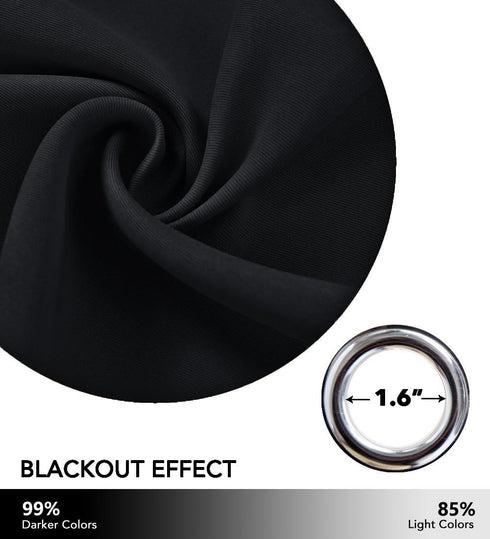 NICETOWN Halloween Black Out Curtain Panel Shade Solid Energy Efficient Eyelet Top Window Blind for Guest Room (Single Piece, 42 inches Wide by 63...