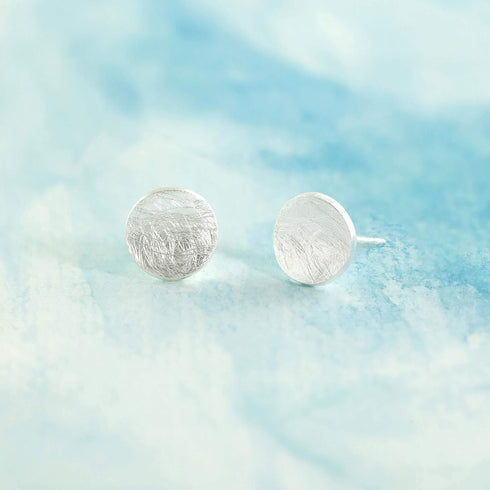 Boma Jewelry Sterling Silver Iced Finish Circle Stud Earrings...