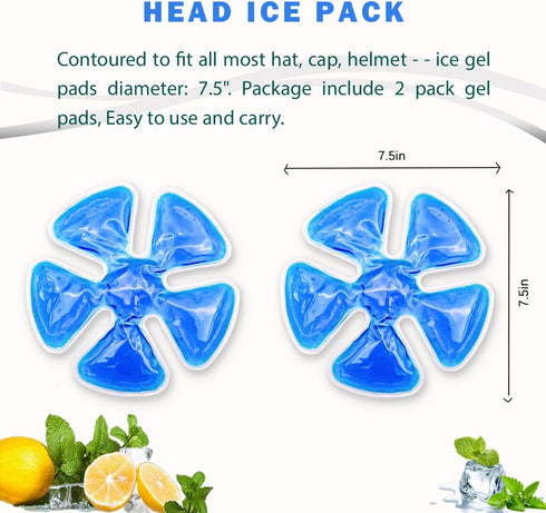 Head Gel Ice Pack, Helmet Ice Pack, Used for Catcher Helmets, Outdoor Sport, Equestrian Riding, Operation On The Head, Relieve Summer Heat and Kee...