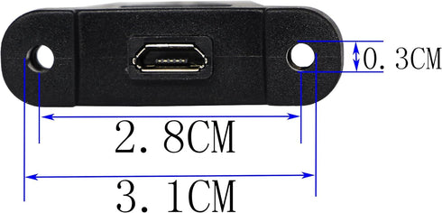 zdyCGTime (30cm) Micro USB Panel Mount Cable, Micro USB Male to Micro Female Ear Screw Install The pane Data Extension Cable, Sync Charging and Da...
